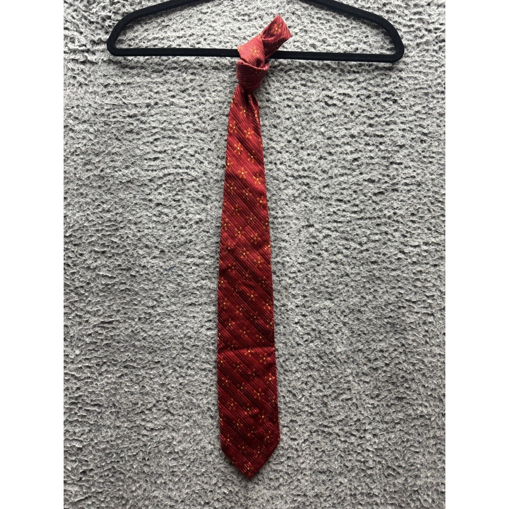 Ermenegildo Zegna Men's Floral Pattern Jacquard Silk Neck‎ Tie Red